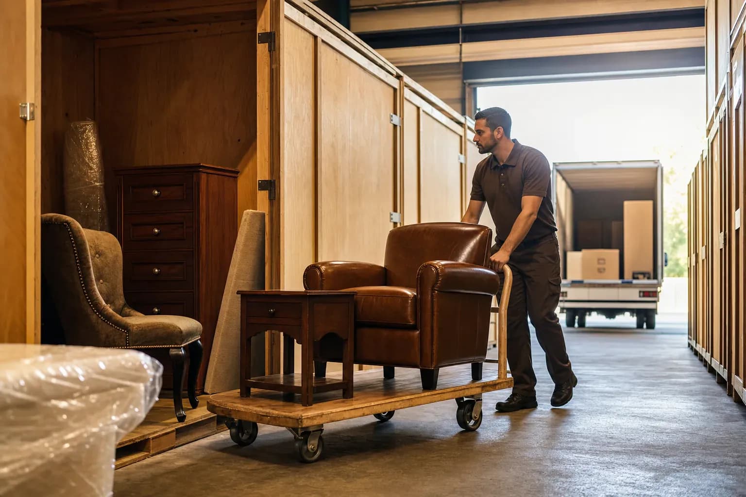 Illustration montrant comment stocker ses meubles en toute sécurité dans un garde-meubles